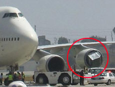 Uçağın motoruna konteynır kaçtı